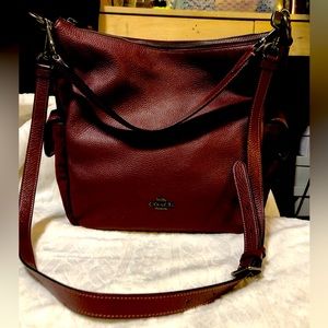 COACH Maroon Leather Suede bag